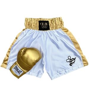 Muhammad Ali Cassius Clay 1960 Olympics Gold Trunks & Gold Glove Bumble Bee Set